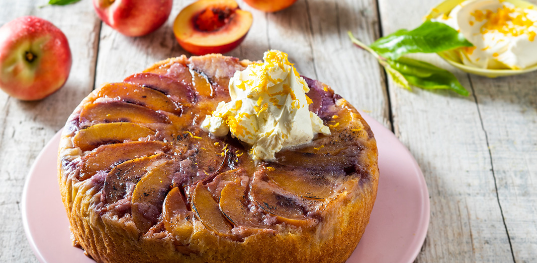 Upside down Nectarine Cake - Juicy Delicious