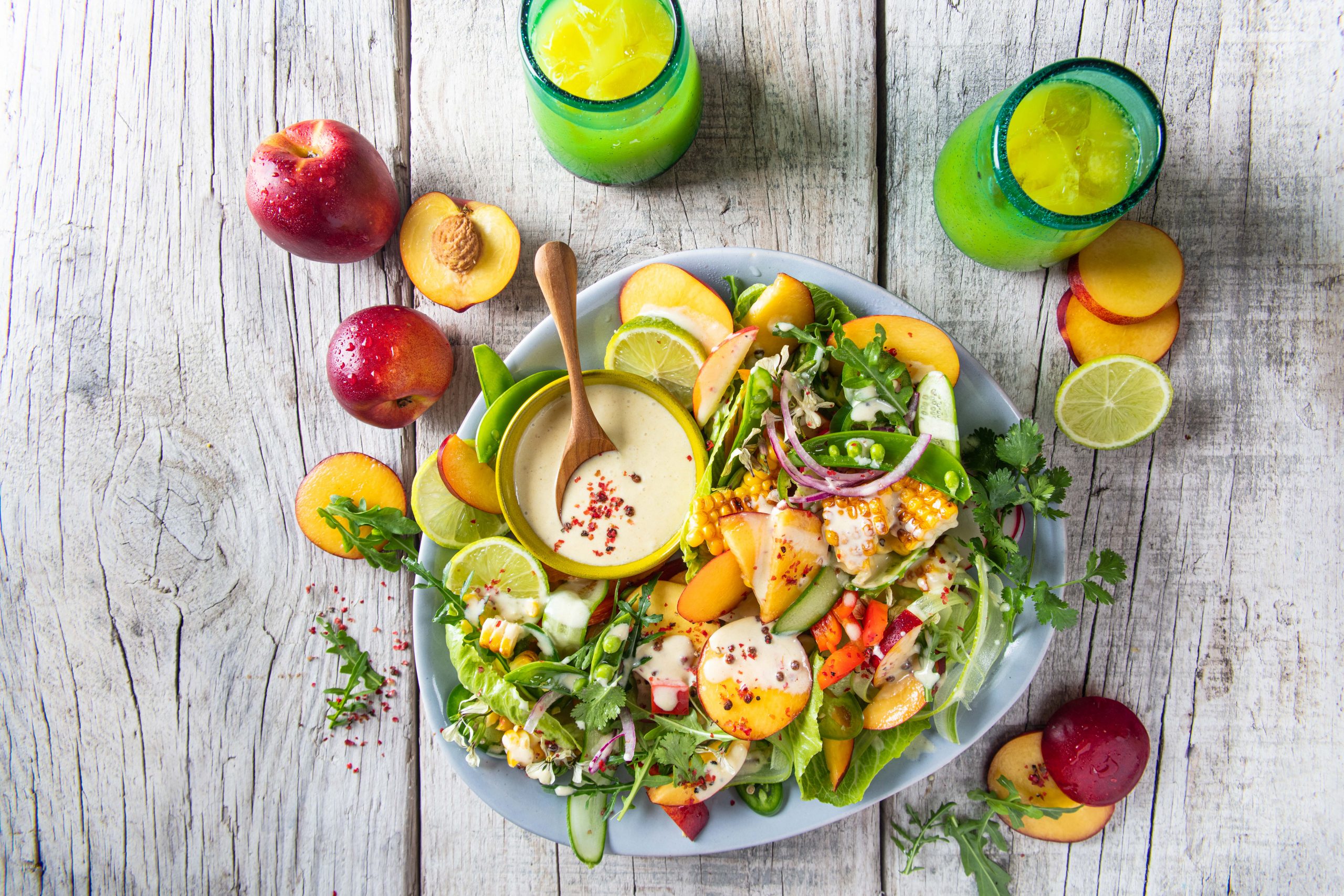 Mexican Style Nectarine Salad - Juicy Delicious