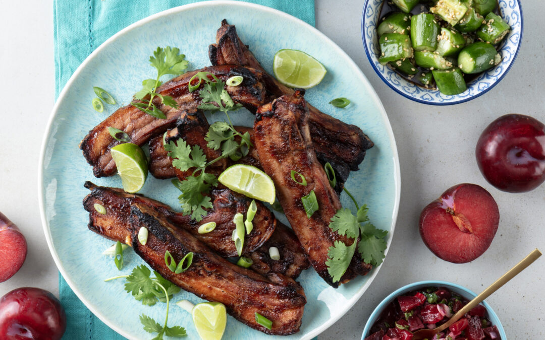 Pork Rashers with Sticky Plum Sauce